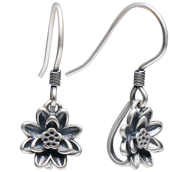 925 Sterling Silver Lotus Flower Enlightenment Earrings