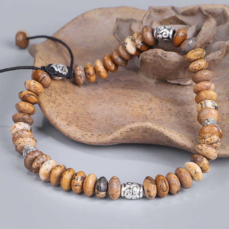 Picture Jasper Positive Beads String Bracelet