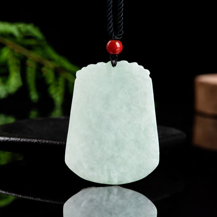 Buddha Stones Year Of The Dragon Auspicious Dragon Flying Design Jade Luck Necklace Pendant