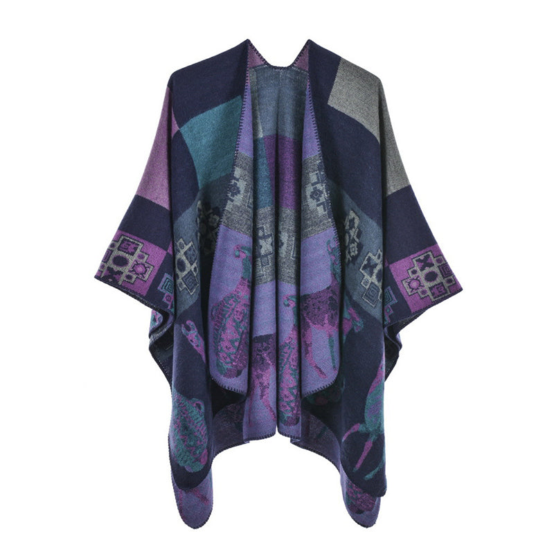 Buddha Stones Tibetan Shawl Deer Vase Geometric Shapes Winter Cozy Travel Scarf Wrap
