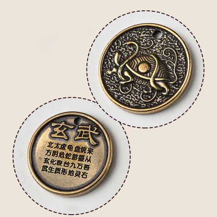Four Symbols Azure Dragon White Tiger Vermilion Bird Black Tortoise Key Chain