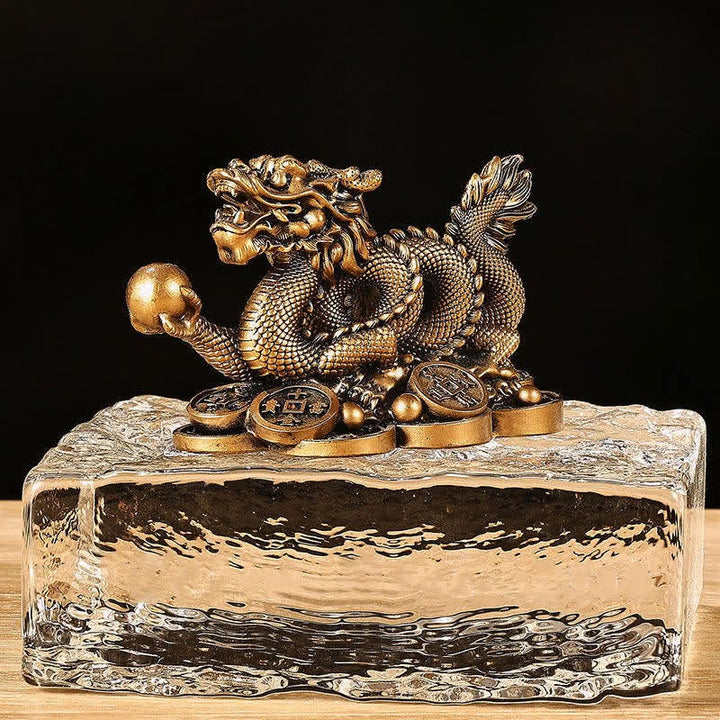 Feng Shui Dragon Copper Coin Wealth Success Luck Decoration