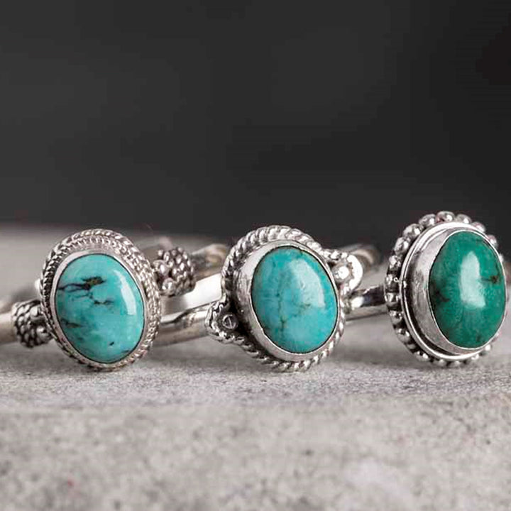 925 Sterling Silver Turquoise Wisdom Love Ring