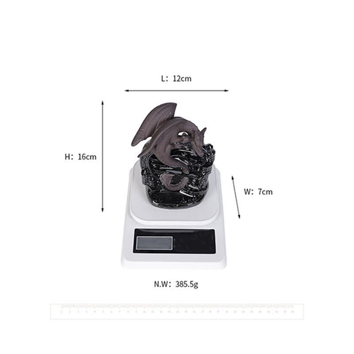 Nordic Pterosaur Dragon Ceramic Backflow Smoke Fountain Protection Healing Incense Burner Decoration