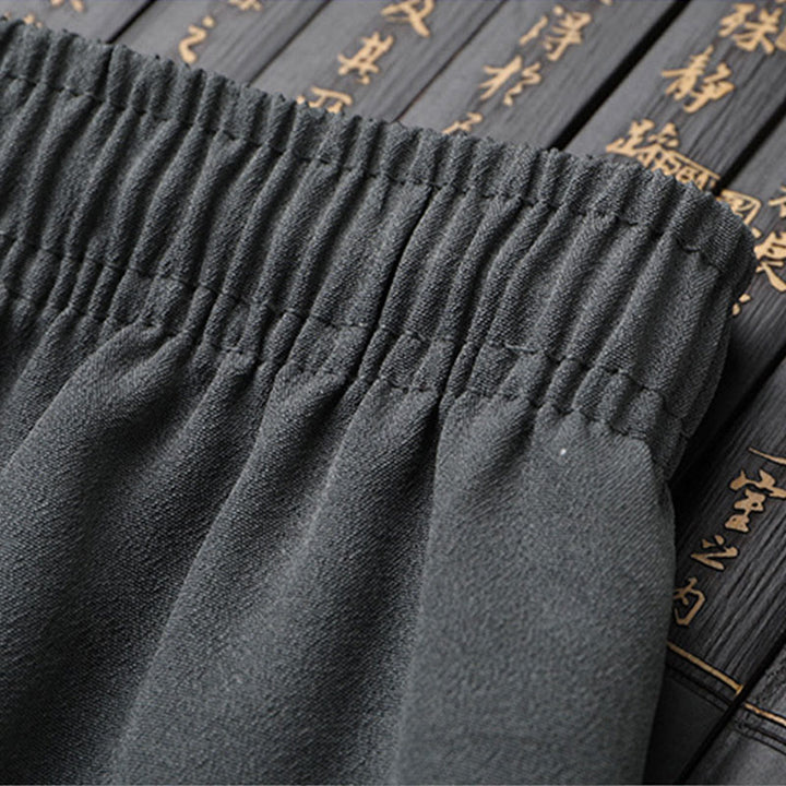Buddha Stones Tang Suit Hanfu Chinese Dragon Traditional Kung Fu Uniform Short Sleeve Tops and Pants Clothing Men's Set - image 12