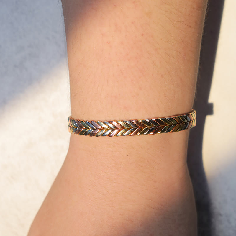 Buddha Stones Vintage Magnetic Copper Adjustable Cuff Bracelet Bangle - image 4