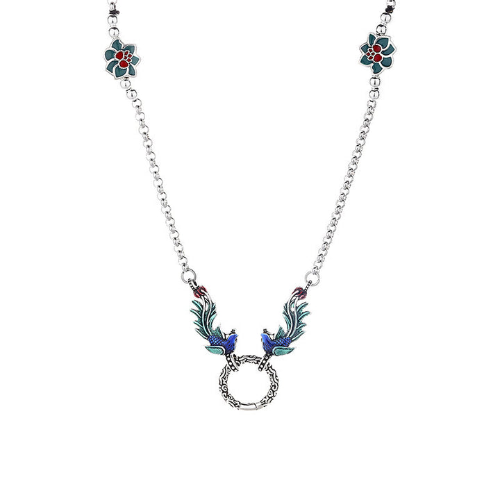 Buddha Stones Phoenix Lotus Flower Luck Protection Necklace Pendant - image 5
