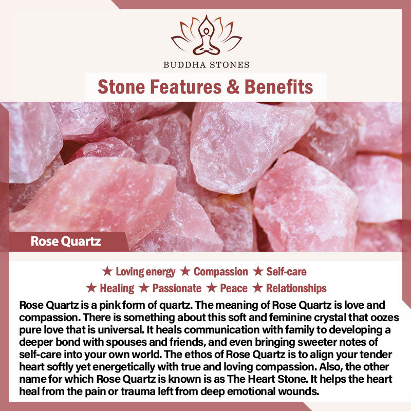 Buddha Stones  Natural Rose Quartz Love Caring Bracelet Bangle - image 12