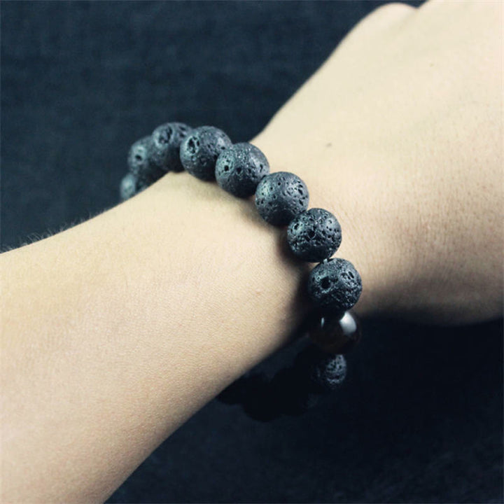 Buddha Stones Lava Rock Tiger Eye Stone Peace Healing Bracelet - image 3