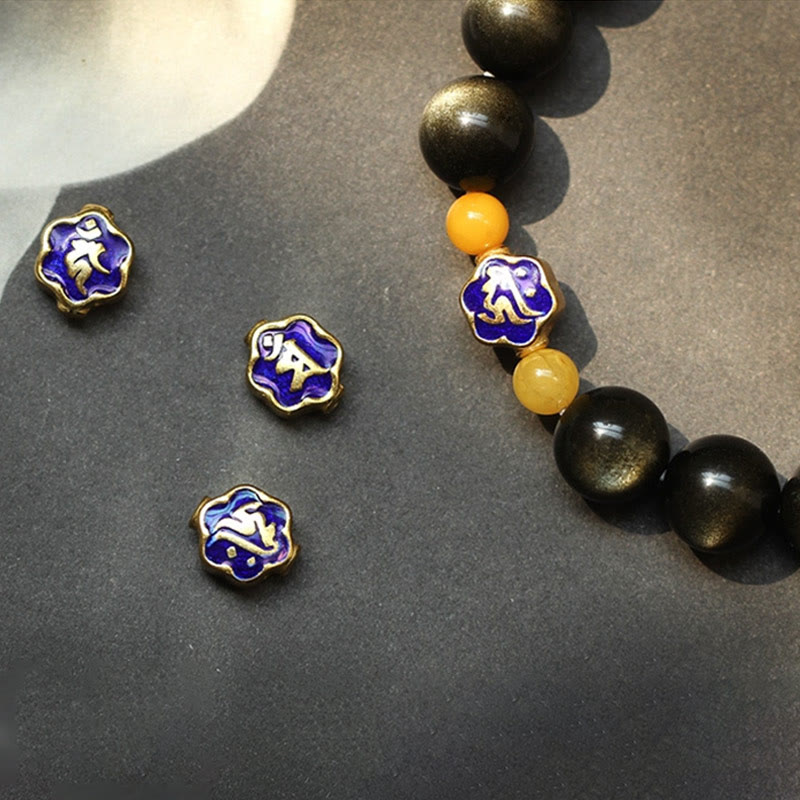 Buddha Stones 925 Sterling Silver Chinese Zodiac Natal Buddha Natural Gold Sheen Obsidian Amber Wealth Protection Bracelet - image 5