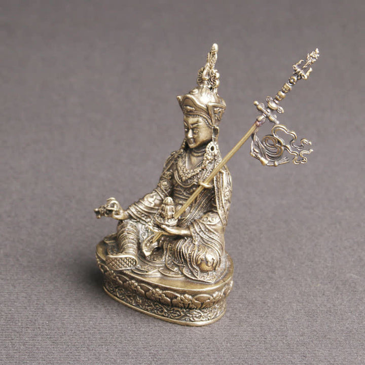Padmasambhava Buddha Figure Serenity Copper Statue Decoration Temple Ornament - image 4