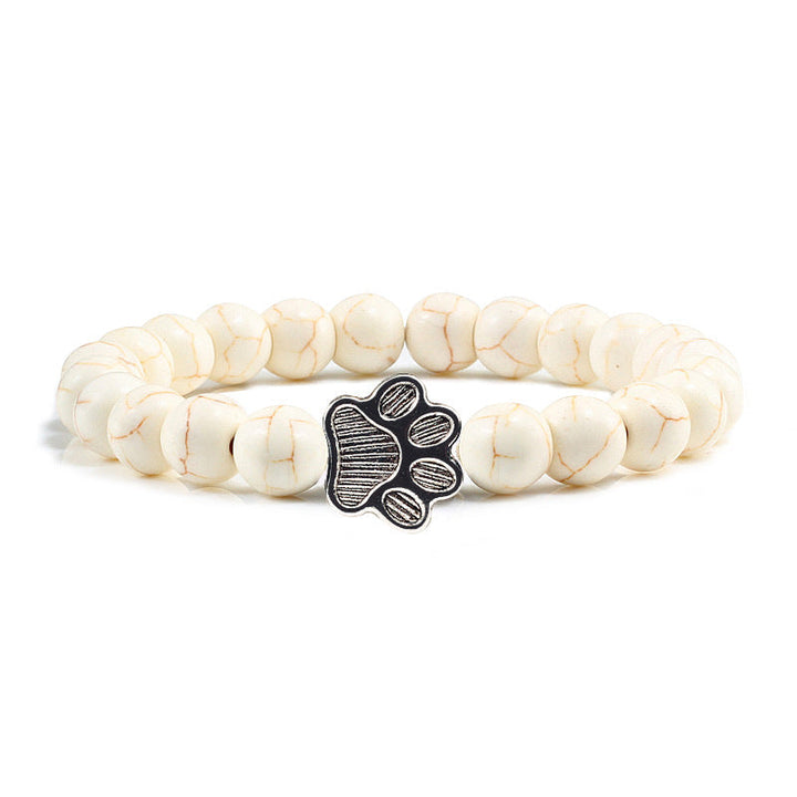 Buddha Stones “Save A Dog” Stone Bracelet - White Beads - image 17