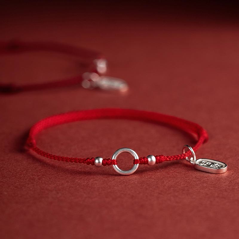 Buddha Stones 925 Sterling Silver Lucky Fortune Peace Joy Lotus Peace Buckle Red String Bracelet - image 18
