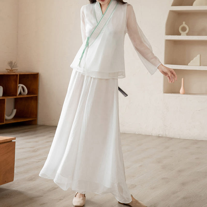 Retro Prayer Zen Spiritual Meditation Practice Chiffon Clothing Women's Set - image 15