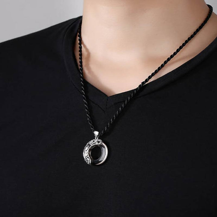 Buddha Stones 12 Constellations of the Zodiac Ice Obsidian Blessing Round Pendant Necklace - image 15