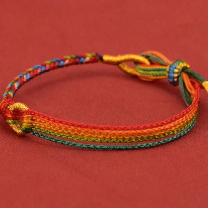 Buddha Stones Five-color Red String Luck Ethnic Style Bracelet - image 3