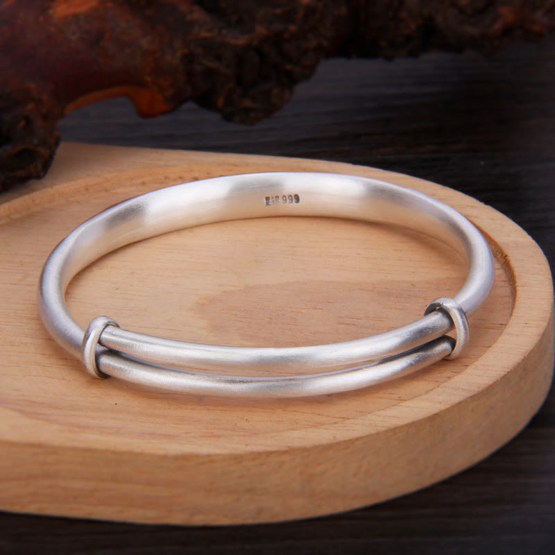 Buddha Stones 999 Sterling Silver Koi Fish Lotus Wealth Luck Bracelet Bangle - image 4