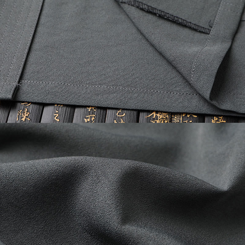 Buddha Stones Tang Suit Hanfu Chinese Dragon Traditional Kung Fu Uniform Short Sleeve Tops and Pants Clothing Men's Set - image 11