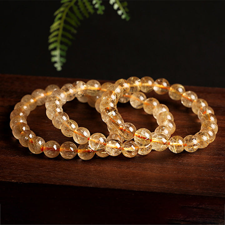 Buddha Stones Natural Rutilated Quartz Auspiciousness Protection Bracelet - image 5