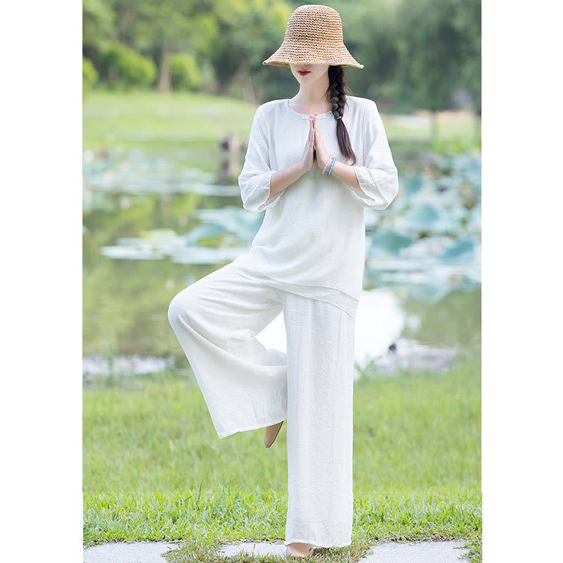 Tai Chi Meditation Prayer Zen Spiritual Morning Practice Clothing Women's Set