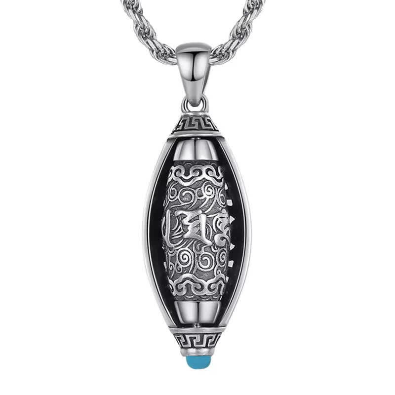 Buddha Stones Tibet Om Mani Padme Hum Protection Necklace Rotatable Pendant - image 8