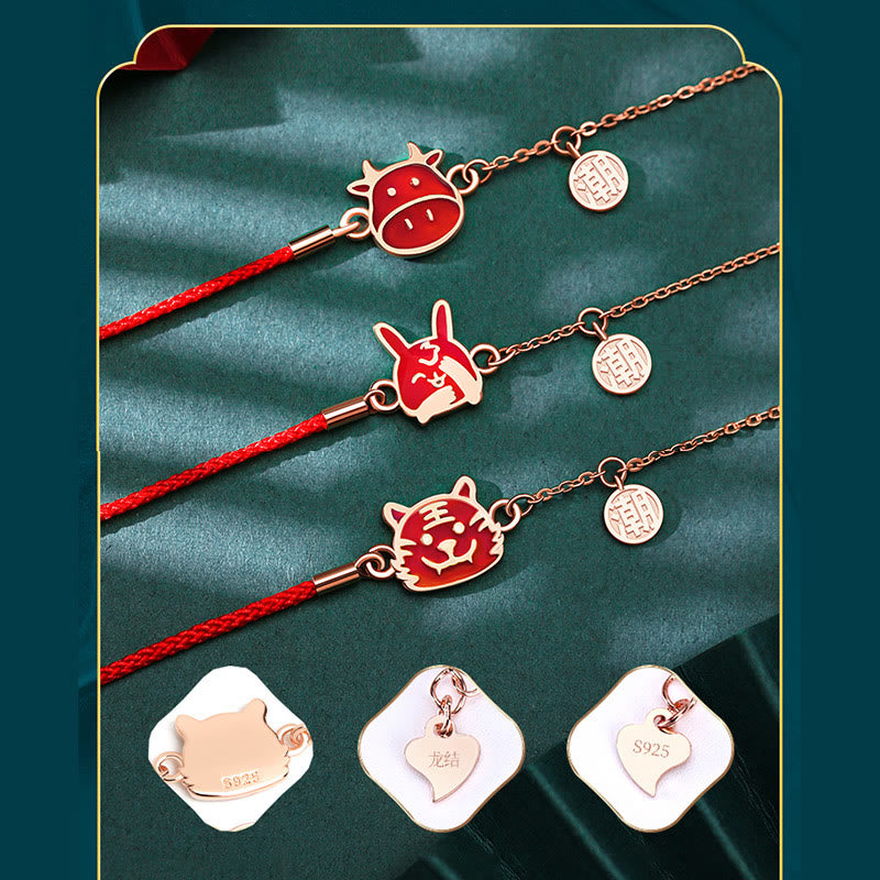 Buddha Stones 925 Sterling Silver Color-changing Chinese Zodiac Luck Protection Red String Chain Bracelet - image 27