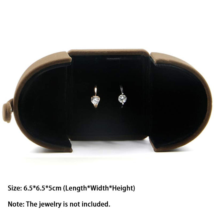 Jewelry Storage Box Flannel Gift Box - Brown - Pair of Rings Box - image 13