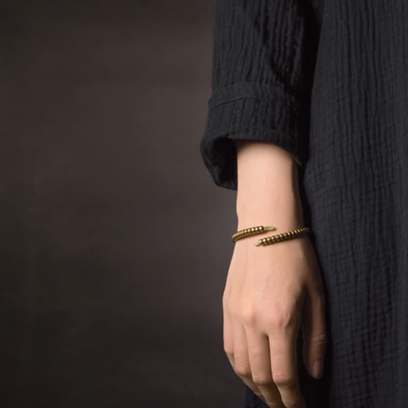 Buddha Stones Vintage Design Copper Balance Adjustable Cuff Bracelet - image 6