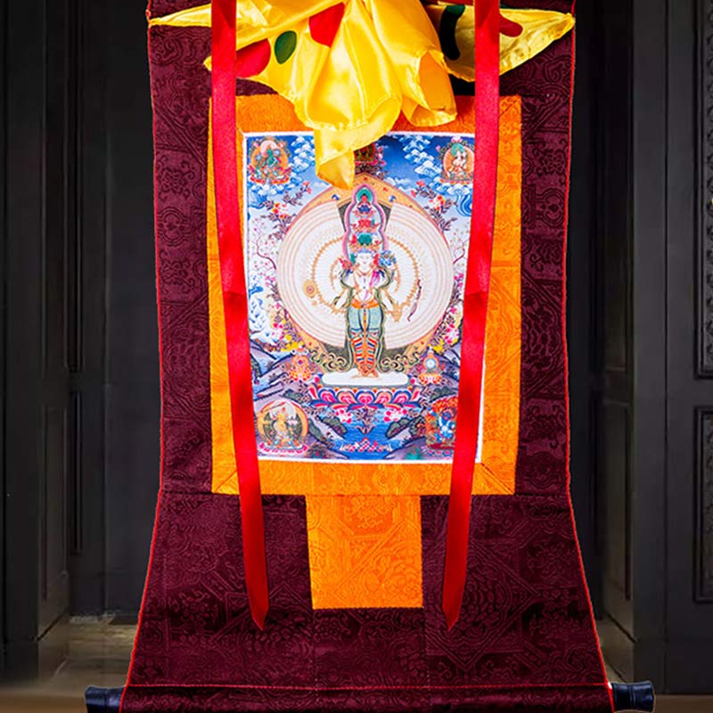 Tibetan Thousand-handed Avalokitesvara Framed Thangka Blessing Decoration - image 5