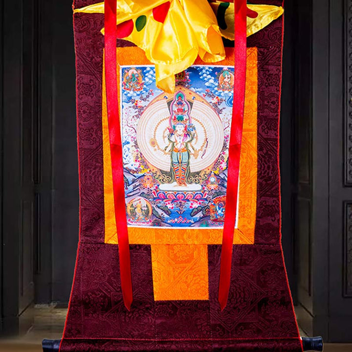 Tibetan Thousand-handed Avalokitesvara Framed Thangka Blessing Decoration - image 5