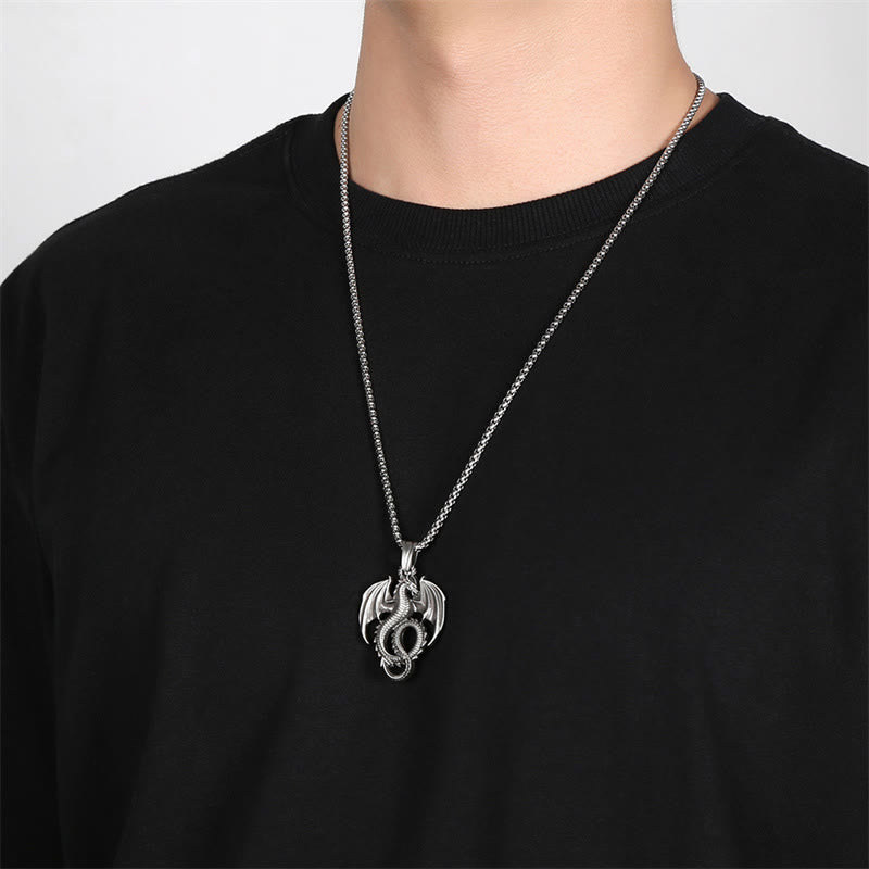 Buddha Stones Pure Tin Dragon Luck Success Necklace Pendant - image 5