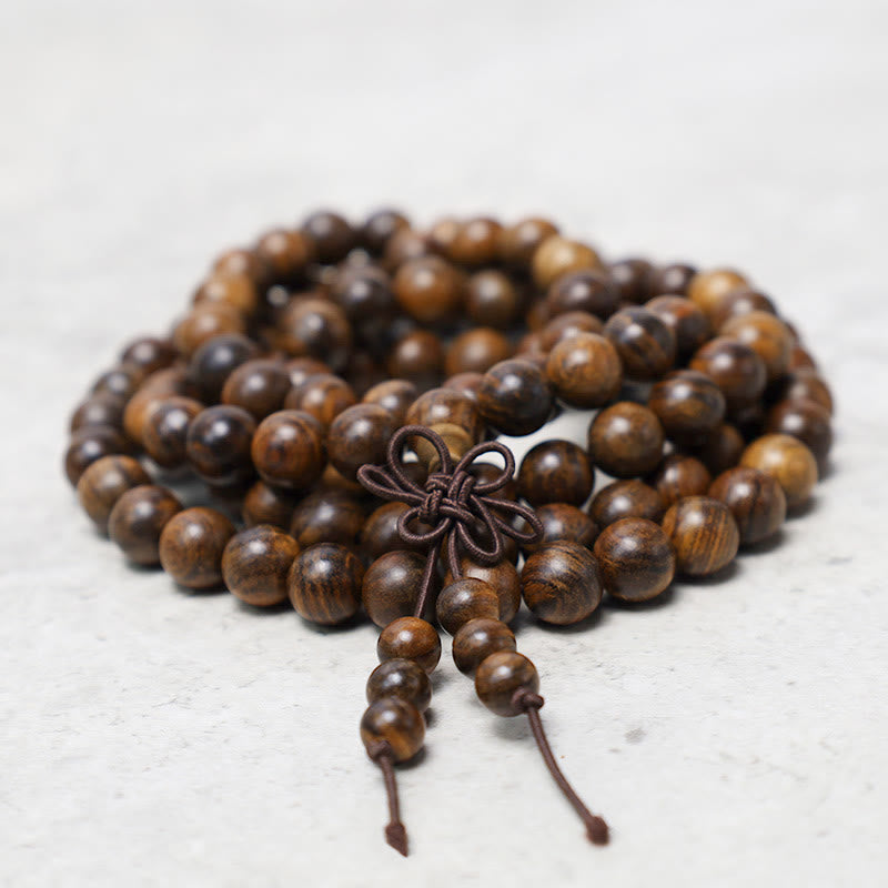 Buddha Stones 108 Mala Beads Bracelet Prayer Meditation Sandalwood Elastic - image 1