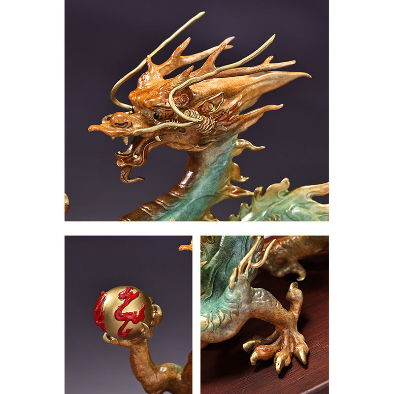  ❗❗❗A Flash Sale- Buddha Stones Year Of The Dragon Auspicious Dragon Brass Copper Luck Success Office Decoration - image 11