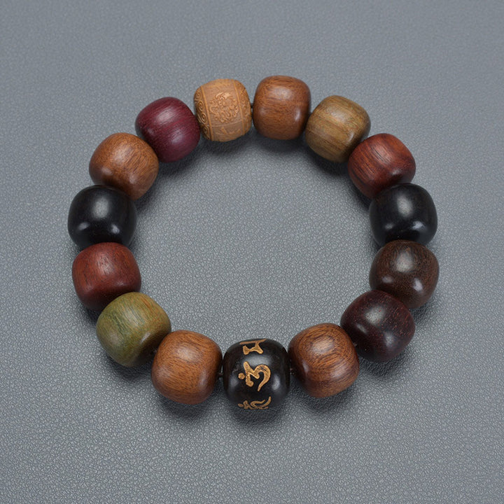 Buddha Stones Tibet Various Wood Om Mani Padme Hum Purity Bracelet