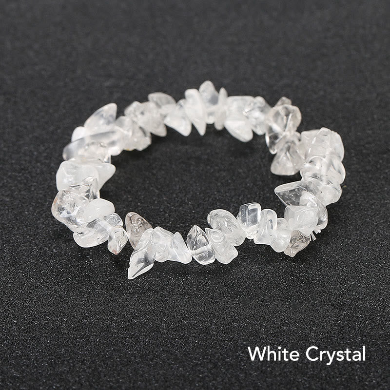 Natural Irregular Shape Crystal Stone Warmth Soothing Bracelet - White Crystal(Wrist Circumference: 15-18cm) - image 5