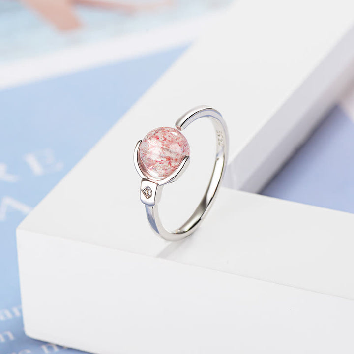Buddha Stones Pink Crystal Soothing Rotation Ring - image 8