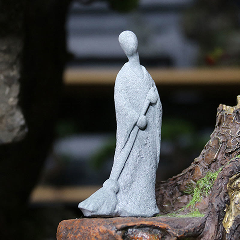 Buddha Stones Meditation Buddha Monk Serenity Home Decoration - Sweeping Monk Buddha 4.5*2.6*10.3cm - image 16