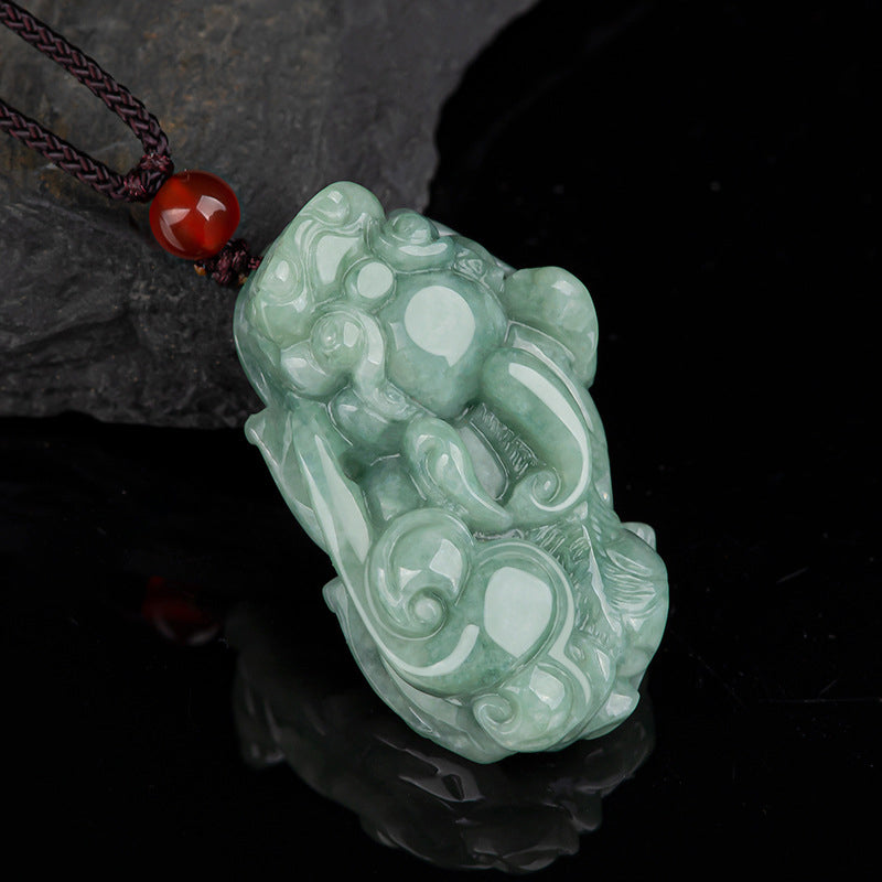 Buddha Stones Jade PiXiu Wealth Luck String Necklace Pendant - PiXiu (Wealth ♥ Luck) - image 1