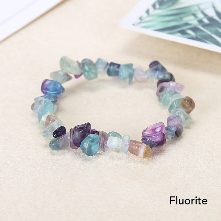 Natural Irregular Shape Crystal Stone Warmth Soothing Bracelet - Fluorite(Wrist Circumference: 15-18cm) - image 16