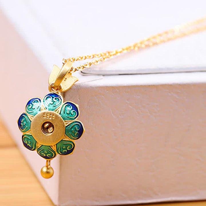 925 Sterling Silver Tibet Lotus Prayer Wheel Red Agate Enlightenment Necklace Pendant - image 6