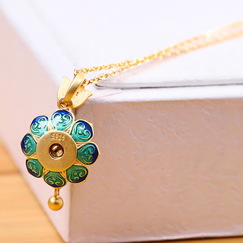 925 Sterling Silver Tibet Lotus Prayer Wheel Red Agate Enlightenment Necklace Pendant - image 5