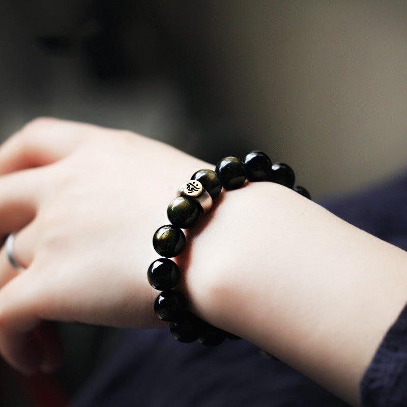 Chinese Zodiac Natal Buddha Obsidian Purification Bracelet - image 6