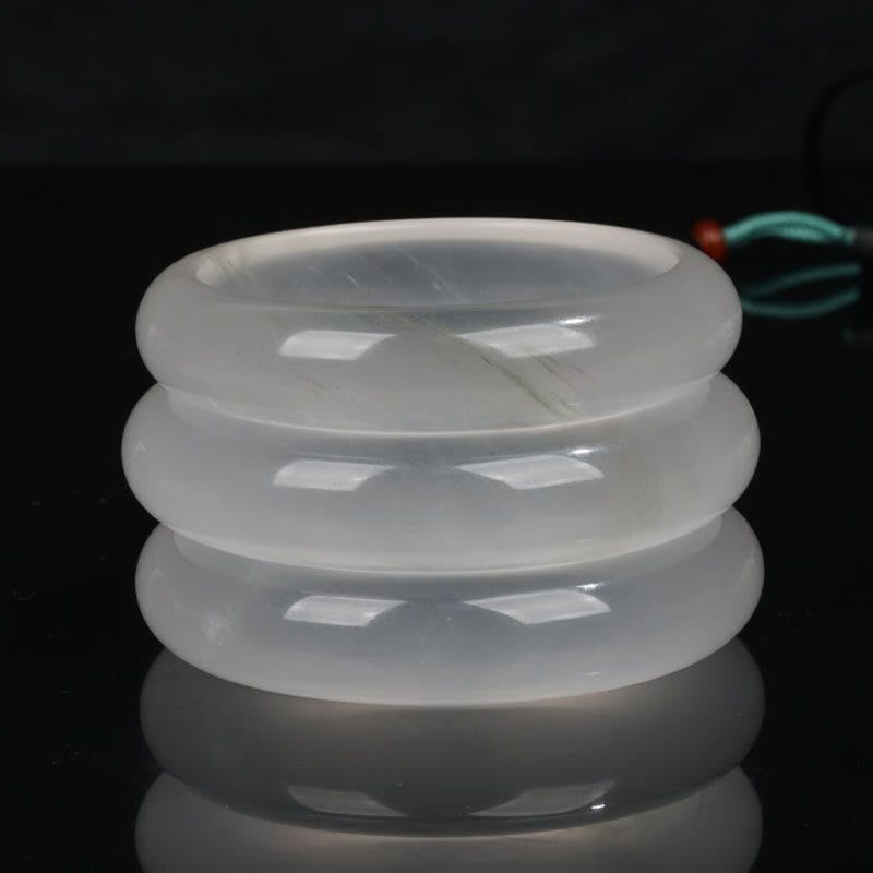 Natural Translucent Golden Silk Jade Wealth Luck Bracelet Bangle - image 12