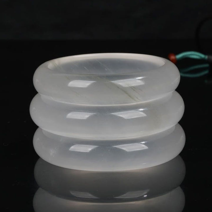 Natural Translucent Golden Silk Jade Wealth Luck Bracelet Bangle - image 12