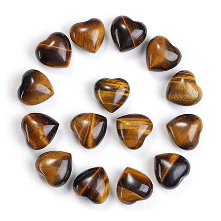 Natural Amethyst Tiger's Eye Stone Love Decoration - Tiger Eye*15pcs - image 11