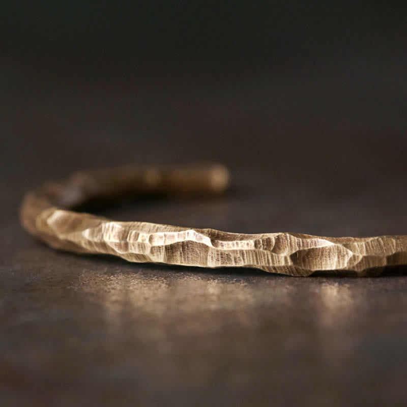 Tibetan Bump Texture Copper Luck Cuff Bracelet Bangle - image 6