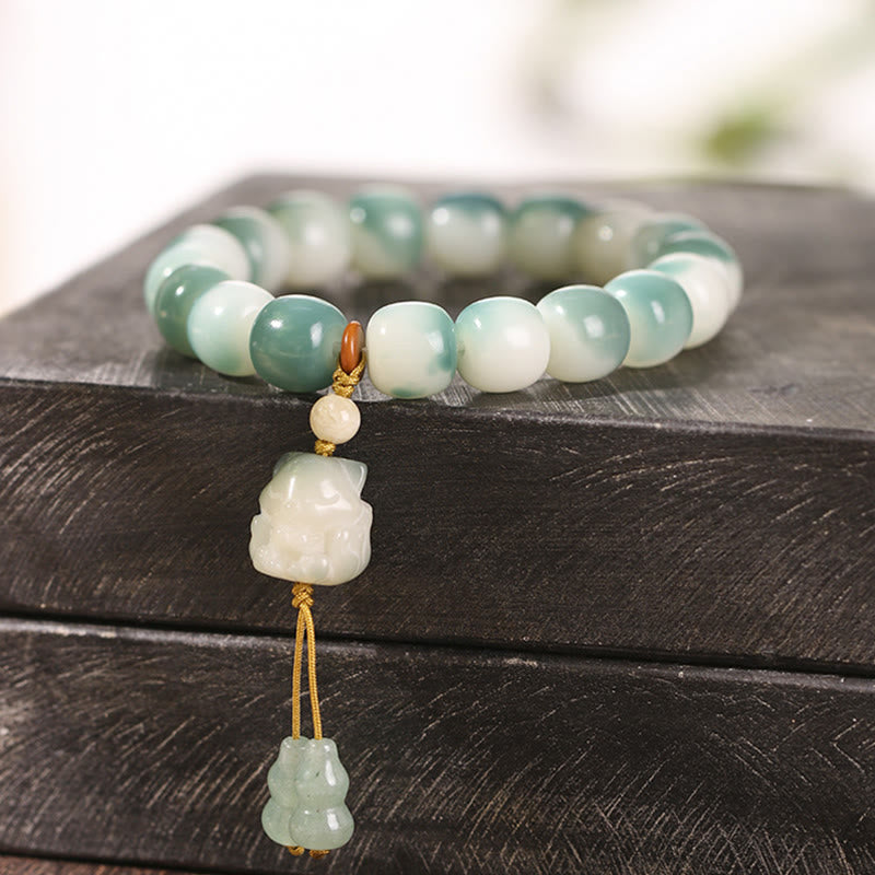Buddha Stones Gradient Bodhi Seed Nine Tailed Fox Cat Paw Claw Pine Cone Peace Bracelet - image 5