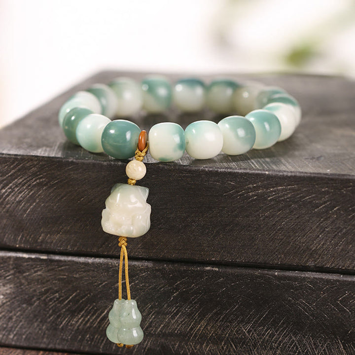 Buddha Stones Gradient Bodhi Seed Nine Tailed Fox Cat Paw Claw Pine Cone Peace Bracelet - image 5