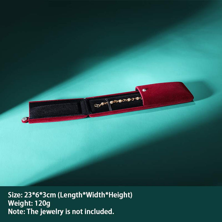 Jewelry Storage Box Flannel Gift Box - Wine Red - Chain Box - image 10