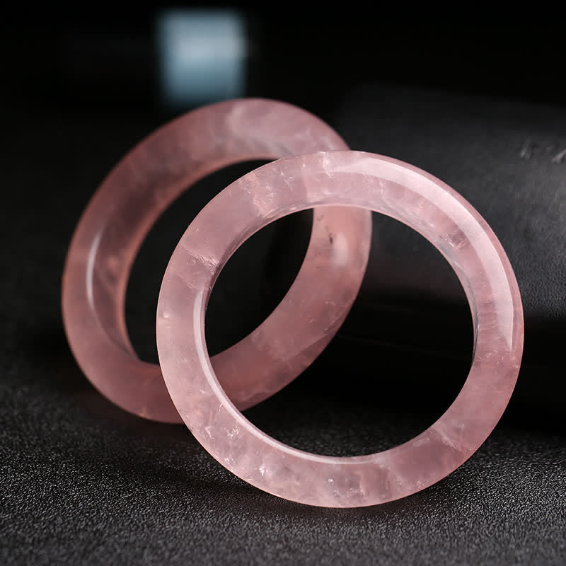 Buddha Stones  Natural Rose Quartz Love Caring Bracelet Bangle - image 3